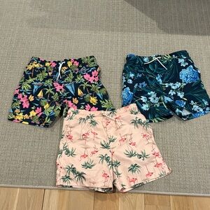 Old Navy Kids Swim Trunks - Floral and Flamingo Prints